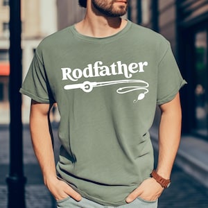 Comfort Color The Rodfather Tee, Gift for Fathers Day, Fisherman Tee, Fun Fishing Shirt, Dad Fishing Shirt, Fisher Shirt Gift, Godfather Tee