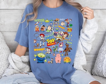 Toy Story T Shirt, Retro Disney Pixar Graphic Tee, Woody Buzz Lightyear Cartoon Top, Cute Pixar Character Shirt, Vintage Disney Tee Fun Gift