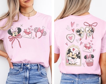 Sudadera o camiseta retro de Mickey y Minnie para amantes de la coquetería, camiseta a juego para parejas Disney, camiseta Disney para el Día de San Valentín, regalo para un viaje a Disneyland.