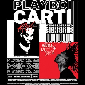 PLAYBOI CARTI T-Shirt Design. PNG Digital 4500x5100 px. Rapper, HipHop Retro, 90er Vintage, Bootleg Tee. Sofortiger Download und fertig zum Drucken.
