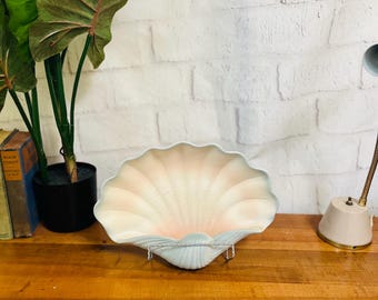 Gran concha de cerámica vintage para decoración de pared