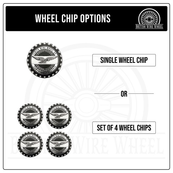 Zenith Chrome and Black Metal Wire Wheel Chip Emblems (2.25