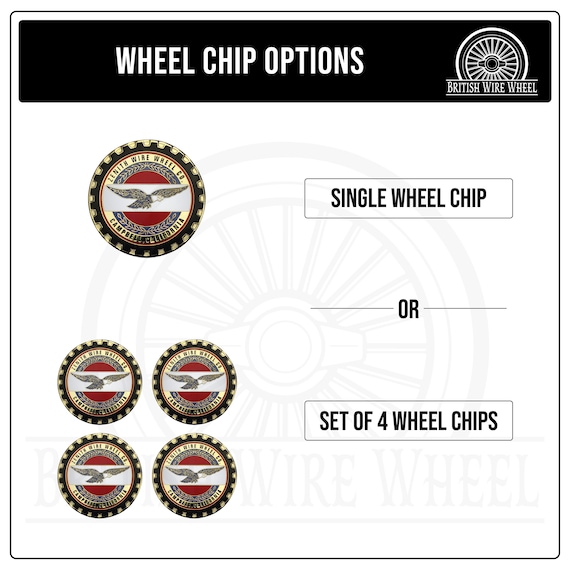 オリエンテーリング バッジ Zenith Chrome and Black Metal Wire Wheel Chip Emblems (2.25