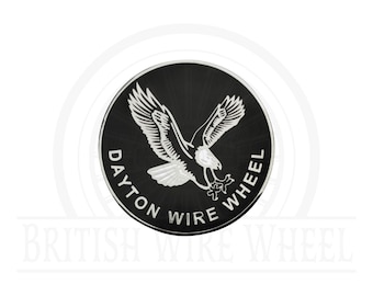 Dayton Wire Wheel Chip Emblems – Chrome & White Metal – 57mm – Set Or Single – British Wire Wheel