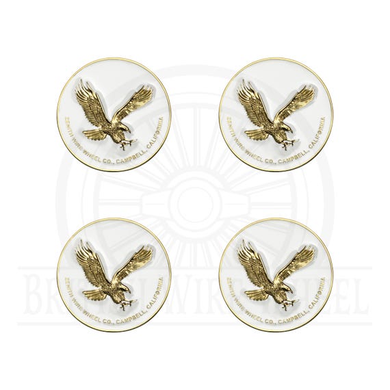 Zenith Eagle Gold and White Metal Wire Wheel Chip Emblems