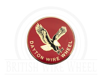 Dayton Eagle Gold and Red Metal Wire Wheel Chip Emblems (2.25