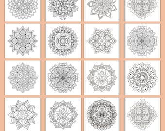 24 Mandala Coloring Pages bundle | Adult Relaxation Art (Digital Download)