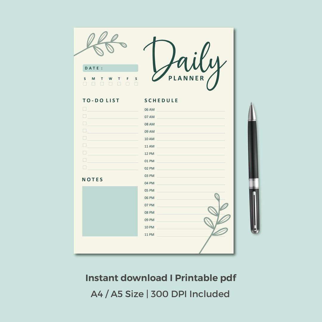 Minimalist Daily Planner | Digital & Printable Daily Organizer | A4, A5 ...