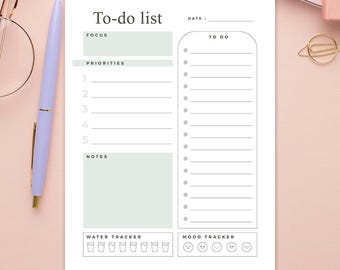 PRINTABLE To-do List PDF | A4, A5, US Letter | Get Organized and Boost ...