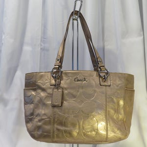 COACH | East West Gold Embossed Leather Tote 17727
