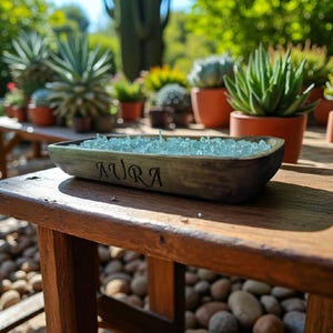 Aura Large FIREGLASS Dough Bowl Candle | Natural Soy Wax | Rustic Table Decor & Centerpiece | Reusable Gift