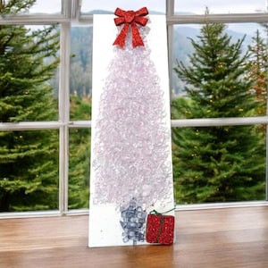 Aura Crushed Glass Christmas Tree Art – Handcrafted Canvas | Holiday Wall Decor | Unique Christmas Decoration | Variety of Colors Available