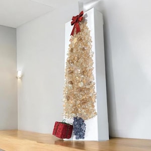 Aura Crushed Glass Christmas Tree Art – Handcrafted Canvas | Holiday Wall Decor | Unique Christmas Decoration | Variety of Colors Available