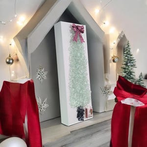Aura Crushed Glass Christmas Tree Art – Handcrafted Canvas | Holiday Wall Decor | Unique Christmas Decoration | Variety of Colors Available