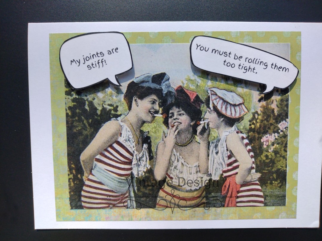 Handmade Birthday Greeting Card Featuring Vintage Photo of Ladies ...