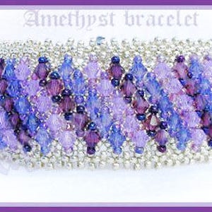 Beading Tutorial - Amethyst bracelet - Embellished netting stitch