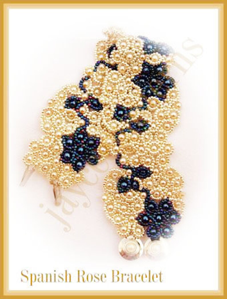 Bead Tutorial Spanish Rose Bracelet Pattern Netting Stitch Etsy