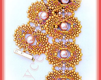 Beaded Bracelet Tutorial - Moana Pearl Bracelet - peyote and netting stitch