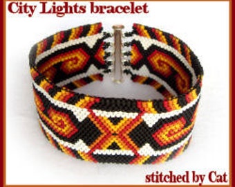 Bead Pattern - City Lights bracelet - Peyote Odd count