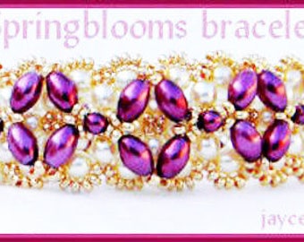 Beading Tutorial - Springblooms bracelet - Embellished RAW