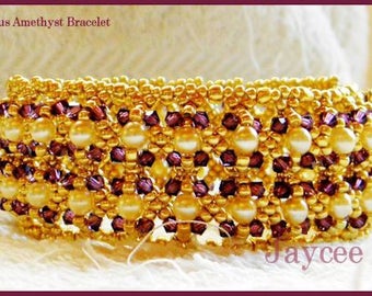 Beading Tutorial - Glorious Amethyst bracelet- Netting stitch