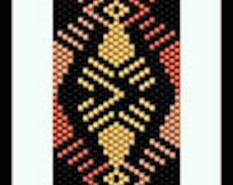 Bead Pattern - Shades of Copper Bracelet - Odd count peyote stitch