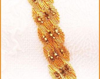 Beading Tutorial - Falling leaves Bracelet - Shaped peyote