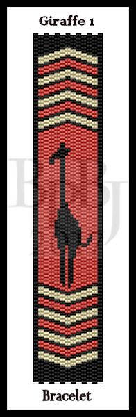 Bead Pattern Giraffe Bracelets Peyote, Odd and Evan count