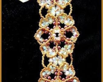 Bead Tutorial - Bella Flora Bracelet - Triangle weave and netting stitch