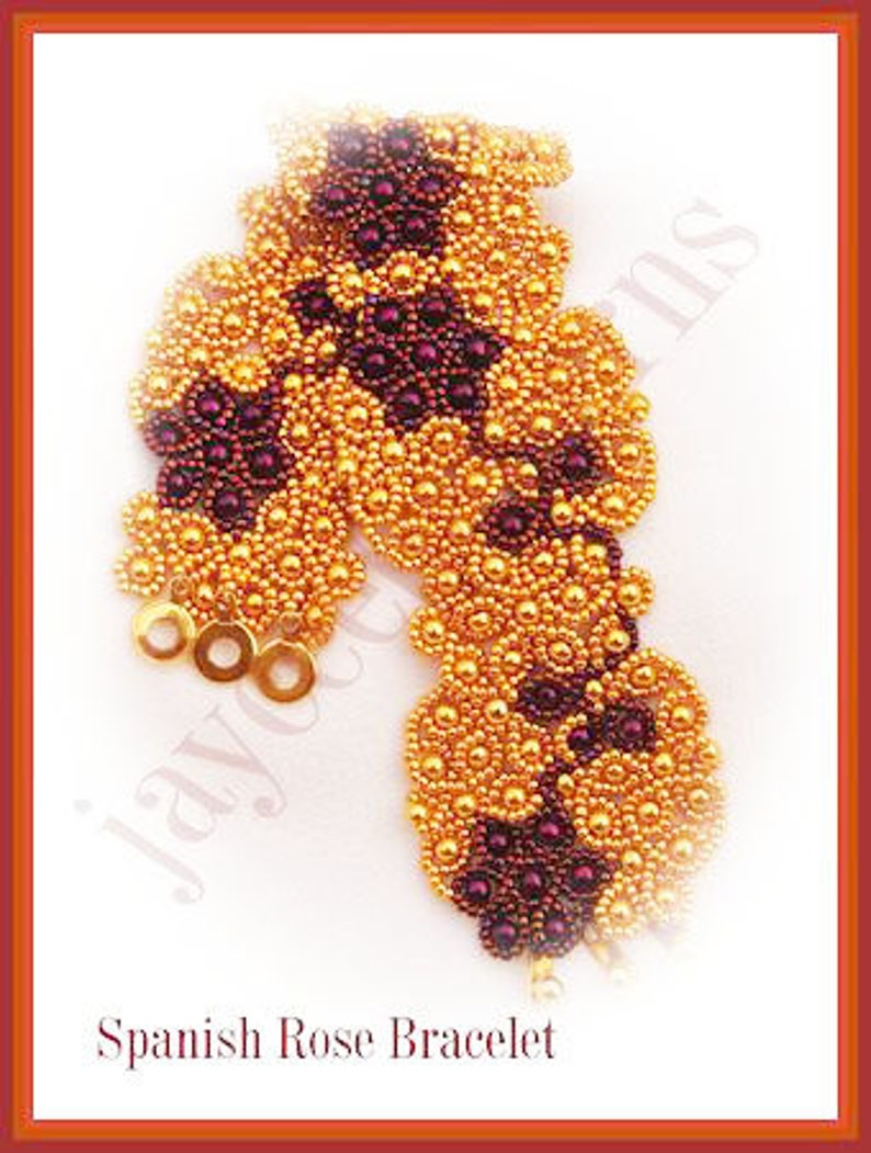 Bead Tutorial Spanish Rose Bracelet Pattern Netting Stitch Etsy