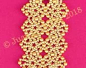 Beaded Bracelet Tutorial - Bead Lace Gold - Netting Stitch