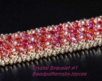 Beaded Bracelet Tutorial - Crystal Bracelet #1 - Embellished Netting Stitch