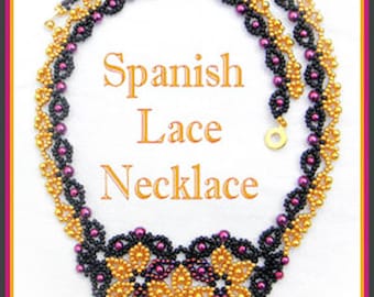 Beading Tutorial - Spanish Lace necklace - Netting stitch