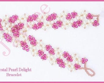 Beading Tutorial - Crystal Pearl Delight Bracelet - Triangle Weave