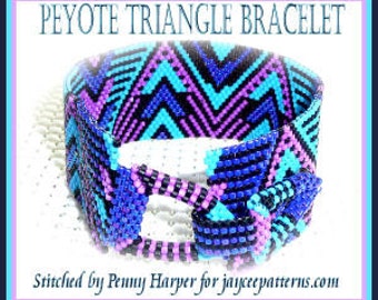 Bead Pattern - Triangle Peyote bracelet - No clasp or stitch instruction