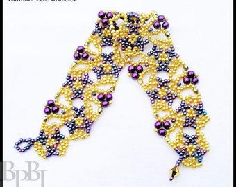 Beaded Bracelet Tutorial - Rainbow lace bracelet - Netting Stitch