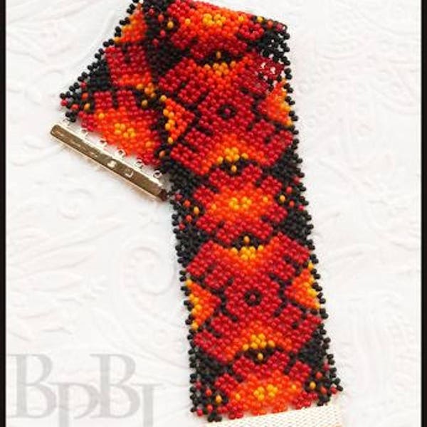 Bead Tutorial - Red Hot Chilli Bracelet - Huichol Stitch