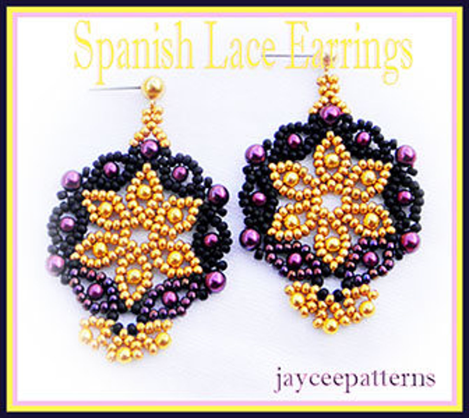 Beading Tutorial Spanish Lace Earrings Netting Stitch Etsy UK