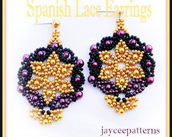 Beading tutorial - Spanish Lace earrings - Netting stitch