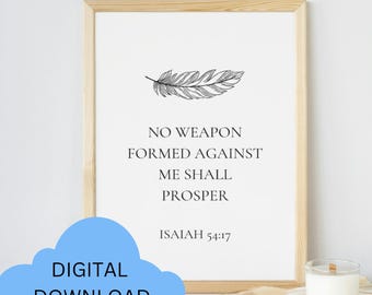Isaiah 54:17 Scripture Art – Christian Home Decor (Digital Download)