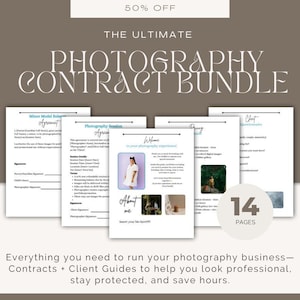 Photography Business Templates | Client Guide, Pricing, Contracts | Canva Photographer Bundle | Editable Forms | digitally download