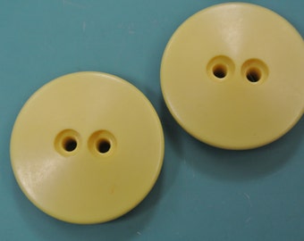 Boutons Vintage Jaunes à Motif Quadrillé - En Résine - Occasion