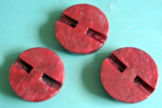 6 Boutons Plats Vintage En Plastique Crème - Diamètre 44 Mm, 4 Trous - Pour Manteaux, Tricots, Artisanat