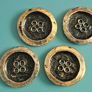 Lot of 4 Large Unusual Vintage 1960s Unused Black/ Goldcolor Metal ...