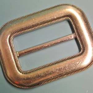 Large vintage 1960s unused lightweight rectangular silvercolor metal belt buckle for your sewing prodjects