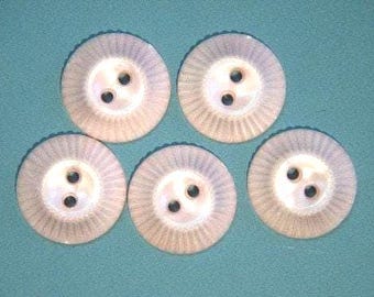Lot of 9 vintage 1950s unused light pink plastic buttons for your sewing prodject