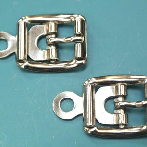 Fibbie per cintura in metallo color argento vintage anni '60 - Lotto di 5