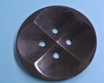 Lot of 2 X-large very rare collectible vintage 1940s unused black early plastic buttons for your sewing prodjects