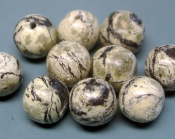 Lot De 22 Perles De Verre Vintage - Beige Rosé, Diamètre 19-21 Mm, Parfaites Pour Bijoux DIY