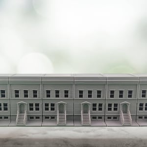 6-Pack N Scale Model Railroad House, Townhouse, Rowhouse, City Street 3d Printed N Gauge, Diorama, Railway 1:160, Scenery